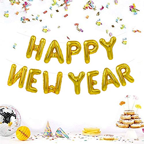 16-Inch Happy New Year Balloons Banner for 2025 Party Decor