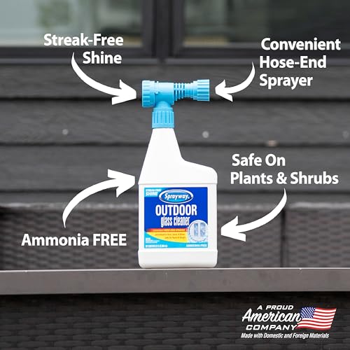Sprayway Outdoor Glass Cleaner 32oz - Streak-Free Foaming Action