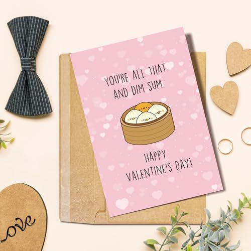 Dim Sum Valentine's Day Card Cute Funny Food Pun Greeting Card for Partner
