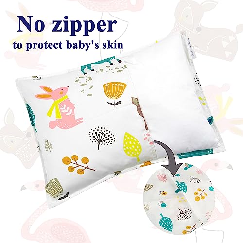 ALVABABY 2-Pack Toddler Pillowcases, Soft 100% Cotton, Fits 13x18 Inch Pillows