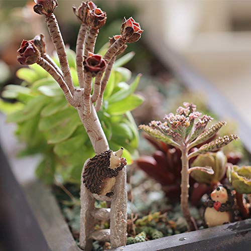 MUAMAX Hedgehog Figurines Set for Miniature Gardens - 3" & 0.5"