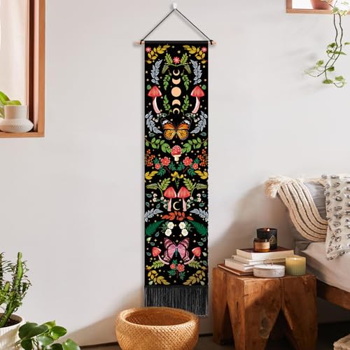 Mystic Moon Phase Butterfly Tapestry for Bedroom - 13"x51"