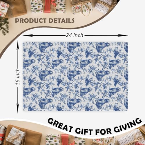 Otterhound Kitchen Dish Towels - Floral Dog Print, 16x24 Inch