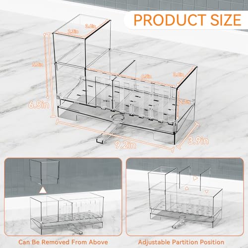 Yieach Clear Rustproof Kitchen Sponge Holder - Space Saving Caddy