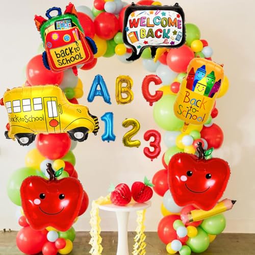 12Pcs Back to School Balloons Set | Welcome & First Day Decorations