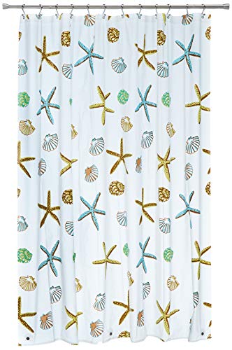 Blu-Pier Tech 72x72 Inches PEVA Shower Curtain