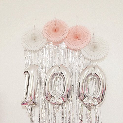 Glanzzeit 16 Inch Silver Foil Number 1 Balloon for Birthday Party Decor