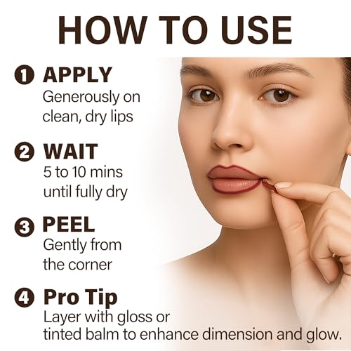 ZOUHOE Peel Off Lip Stain Set - 3 Colors Long Lasting Lip Tint