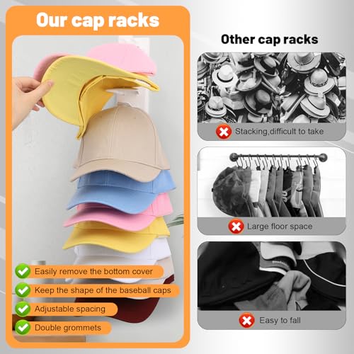 Dntorx Hat Organizer for Baseball Caps - 2 Pack, Holds 40 Hats