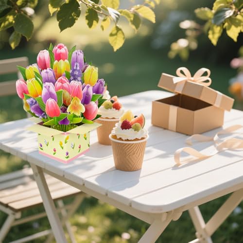 3D Paper Flower Pop Up Card - 8.6 Inch Mother's Day Gift