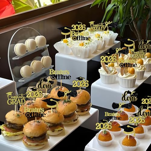 Graduation Cupcake Toppers 2026 - 36 Glitter Designs for Parties
