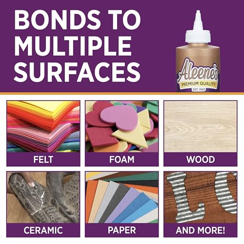 Aleene's All Purpose Tacky Glue 8 Fl Oz - Clear Flexible Craft Adhesive