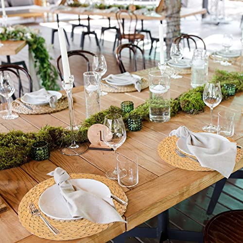 50-Pack Disposable Woven Pattern Paper Placemats - 11.4" Round Boho Decor