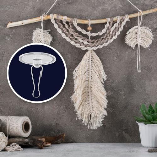 100 Pack Self-Adhesive Ceiling Hooks - Transparent Sticky Hangers for Decorations