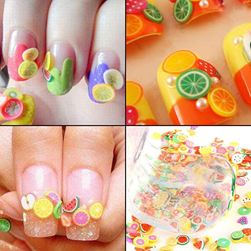 CCINEE 4000PCS 3D Fruit Nail Slices & Polymer Clay Slime Charms