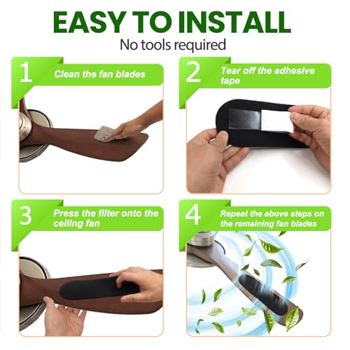 10-Pack Coconut Carbon Ceiling Fan Filters - Odor Absorbing Air Purifiers