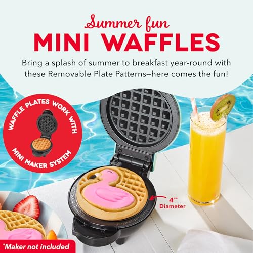 Dash MultiMaker Mini Waffle Plate Set - Flamingo & Sun 2-Pack