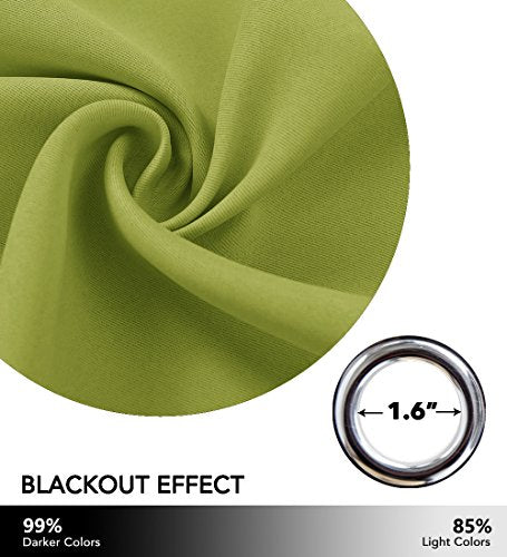 NICETOWN Green Blackout Curtain Panel - 42" x 84" Thermal Insulated Drapery