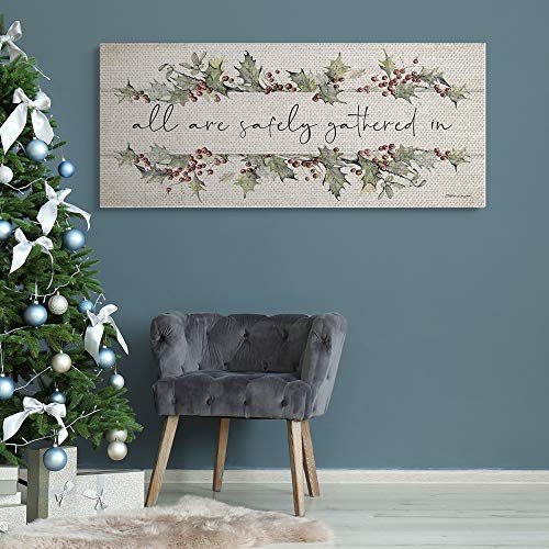 Christmas Holiday Phrase Canvas Wall Art 20x48 Inch Decor