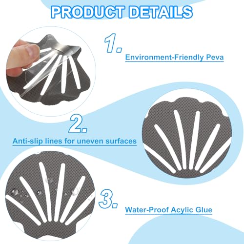 PATIKIL Non-Slip Bathtub Stickers - 12 Pack Safety Decals, Gray