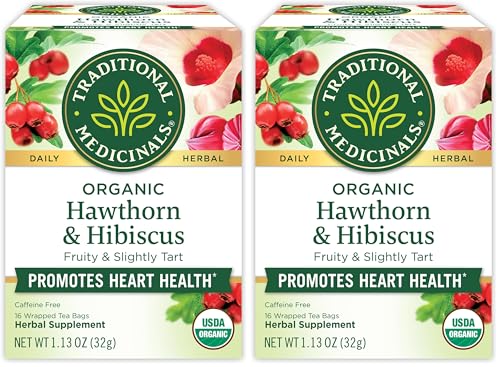 Traditional Medicinals Organic Hawthorn & Hibiscus Tea, 32 Tea Bags