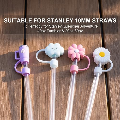 Silicone Straw Covers for Stanley Cups - 4 Pack Dustproof Topper