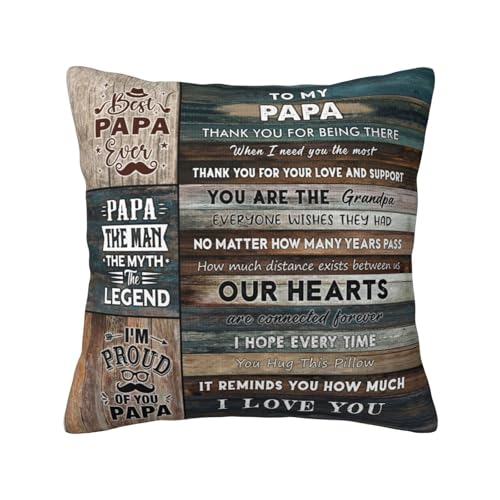 Papa Throw Pillow Cover 18x18 | Best Gifts from Grandkids