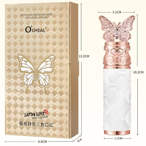 Domality 3-in-1 Butterfly Lipstick - Long-Lasting Matte Lip Color