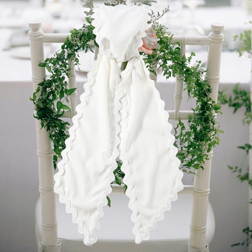 White Wreath Sash for Front Door - DIY Monogram Embroidery, 5'' x 54''