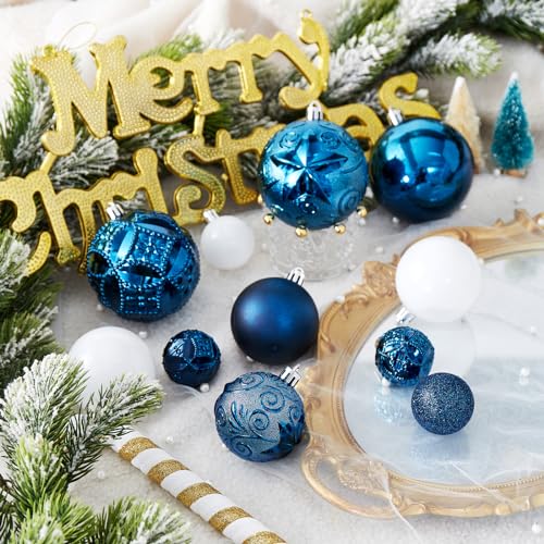 87-Pack Shatterproof Christmas Tree Ornaments Set - Holiday Decorations with Gift Box