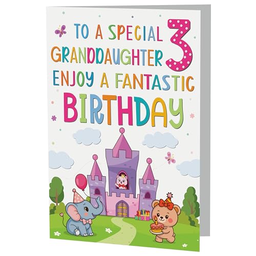 Premium A5 Birthday Card for Granddaughter – Fairy-Tale Theme