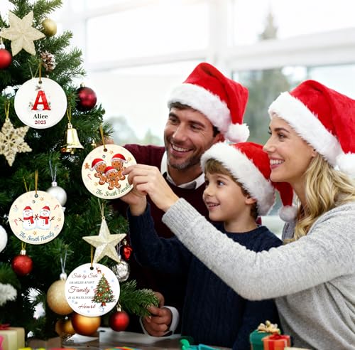 2025 Personalized Family Christmas Ornament - Ceramic Tree Decor