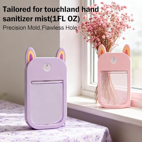 2 Pack Silicone Hand Sanitizer Holder Keychain for Touchland Spray