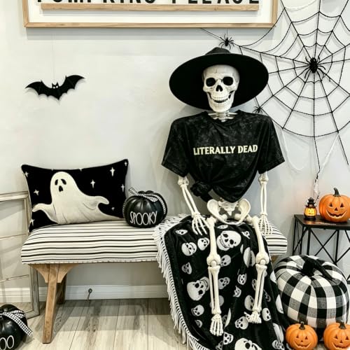 Halloween Throw Pillow Cover 12x20 - Spooky Ghost Design
