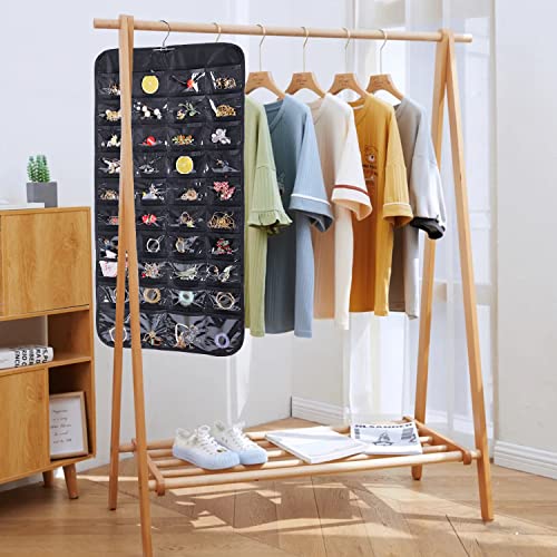Bloss Double-Sided Hanging Jewelry Organizer - 80 Pocket Storage Bag