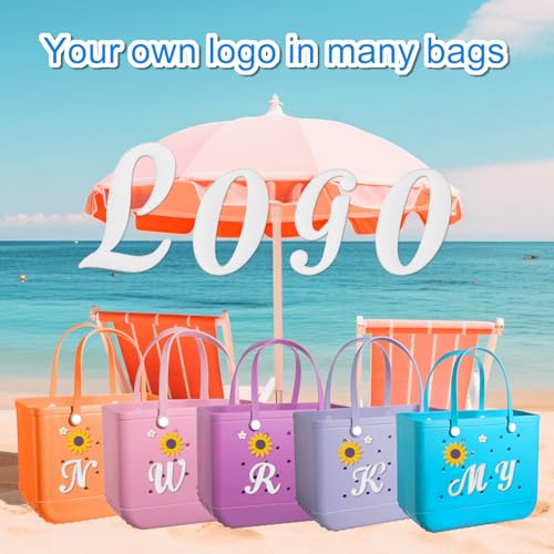 Hikkcos Letter Charms for Beach Bags - 3 Pcs Alphabet Accessories