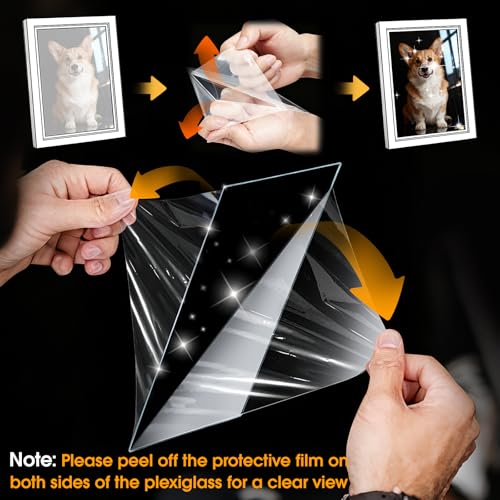 2 Hinged Black 4x6 Picture Frames Set - Double Fold Wood Photo Display