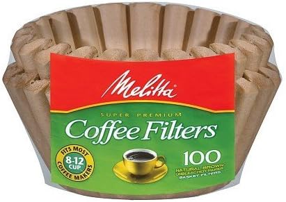 Melitta Unbleached Basket Coffee Filters - Natural Brown, 100 Count for Rich Flavor