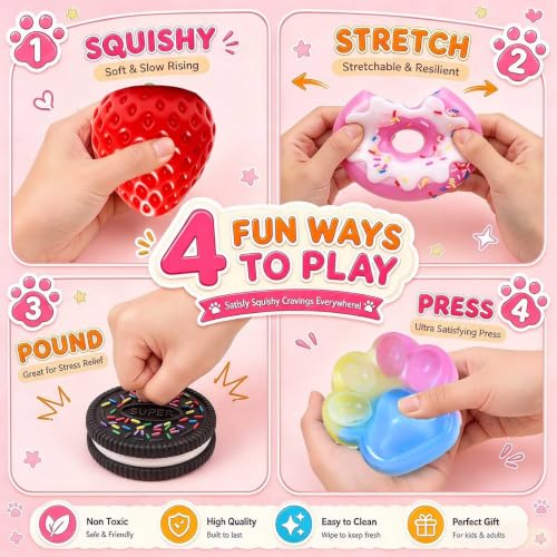 ZiZa Squishy Fidget Toy Set – Sensory Stress Relief Squeeze Toys for Kids