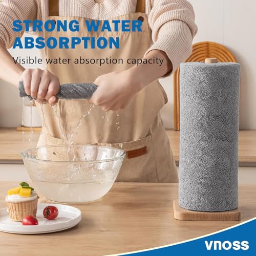 Microfiber Cleaning Cloth Roll - 55 Pack, 11" x 9" Grey, Ultra Absorbent & Lint Free