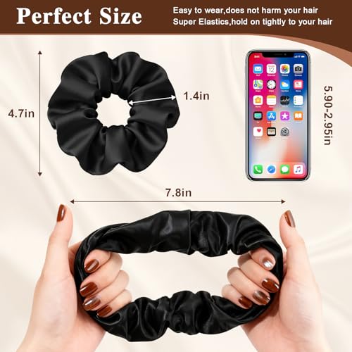 Doitory Satin Silk Scrunchies for Hair - 12 Pack Soft Elastic Hair Ties