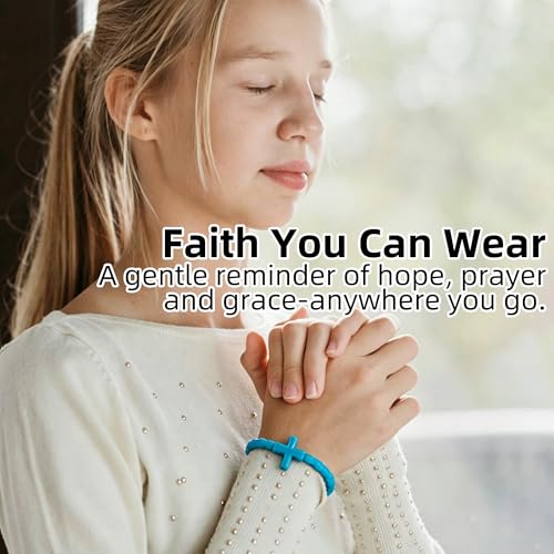 24Pcs Rubber Cross Bracelets - 24 Colors Silicone Stretch Wristbands