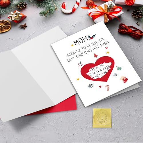 Funny Christmas Card for Mom with Envelope - Scratch Holiday Greeting Card - Variation of THIS listing