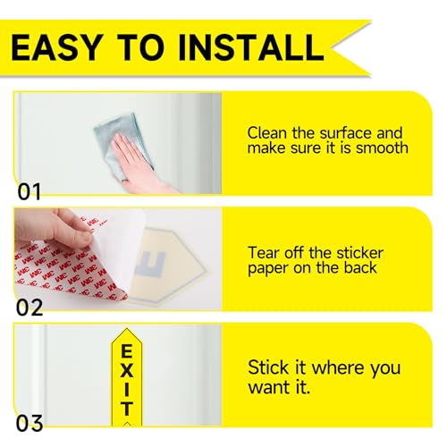 3-Pack Self-Adhesive Exit Arrow Signs - Durable Vinyl Decals