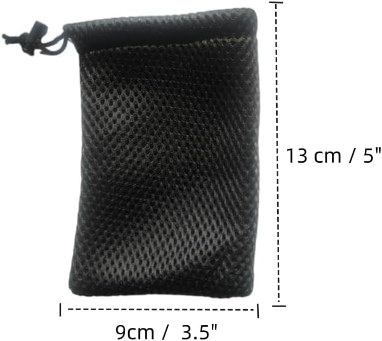 Nylon Mesh Drawstring Bags - 5pcs Small Storage Pouches for Travel