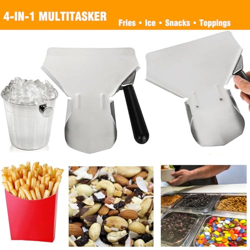 Stainless Steel French Fry & Popcorn Scoop – Ergonomic Quick-Fill Utensil