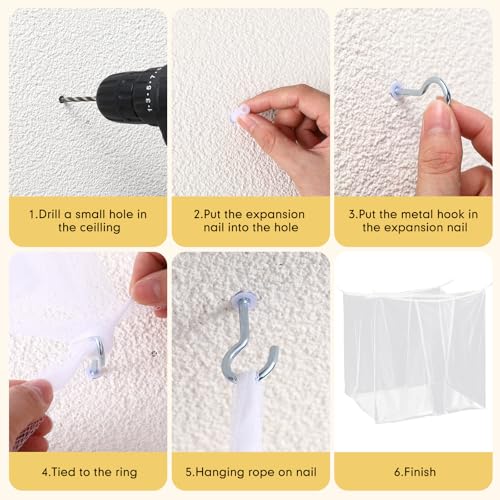 Peryiter Mosquito Net for Full, Queen & King Size Beds, Outdoor & Indoor Bed Canopy