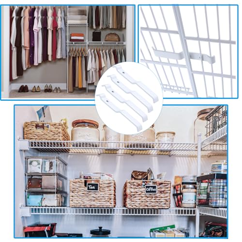 4-Pack White Wire Shelf Corner Support Brackets for ClosetMaid