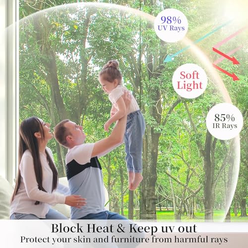 Niviy One Way Window Privacy Film, Silver Heat Blocking Tint 17.7 x 78.7 In