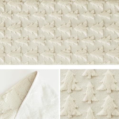 Artscope Christmas Tree Table Runner 13x48 Inch - Beige, Holiday Decor